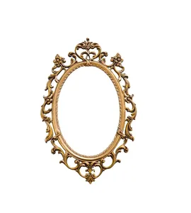 Shabby chic white wall <b>mirror</b> frame handcrafted with distressed surface for vintage French and feminine decor <b>wooden</b> - Product Image 3