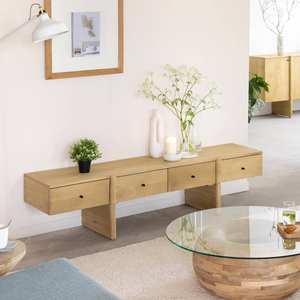 Mueble para TV Vandana Mira Vista de Madera de Mango con 4 Cajones - Product Image 1