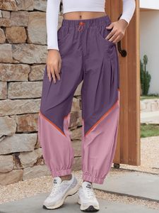 <b>Women</b> Wide Leg Track Pants Elastic Waist Color Block Casual <b>Trousers</b> Bulk Supplier - Product Image 3