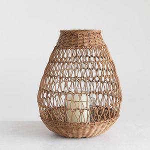 Ensemble de 3 porte-bougies chauffe-plat coniques en rotin, résistants à la chaleur, écologiques, faits à la main, décoration de Noël pour la maison - Product Image 5
