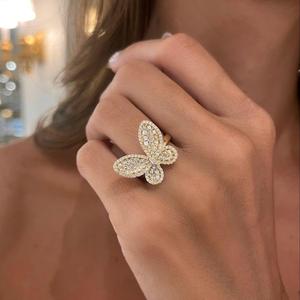 Wholesale 10K 14K 18K Solid Gold Lab Grown Diamond Butterfly <b>Statement</b> <b>Ring</b> Luxury Cocktail <b>Rings</b> Real Gold Jewelry Manufacturer - Product Image 6