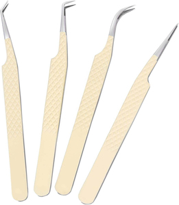 Ensemble de pinces à cils professionnelles de précision en acier inoxydable anti-magnétique de 10 mm, pointe lisse, application de cils volumineux - Product Image 3