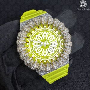 Montre de luxe Charm Jewells en acier inoxydable, boîtier 40 mm, cadran analogique, bracelet en silicone lumineux, mouvement mécanique pour homme, 10 bars - Product Image 2