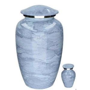Light Grey <b>Stone</b> Texture Keepsake Urn with Smooth Finish for Modern and Minimal <b>Memorial</b> Tribute - Product Image 1