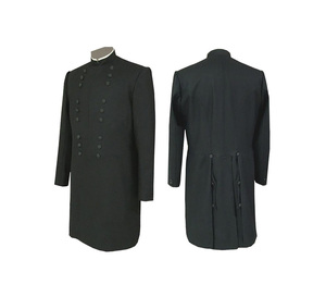 Abrigo Largo Formal Negro Personalizado de los Grandes Caballeros Templarios - Product Image 1