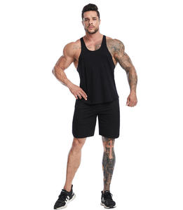 <b>Men</b> Tank Tops Fitness Singlet Solid Color Breathable Knitted O-Neck Tank Top Casual Wear <b>Black</b> Bodybuilding Workout - Product Image 4