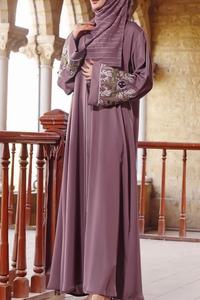 Abaya Bordada de Calidad Premium, Vestido Largo de Poliéster Transpirable y Holgado para Mujer, Estilo Oriente Medio, Ideal para Fiestas y Eventos - Product Image 3