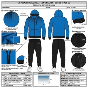 Ensemble de survêtement à capuche rouge et noir pour homme, manches longues, en polaire polyester, imprimé par sublimation, fermeture éclair, tenue décontractée, coupe classique, automne - Product Image 2