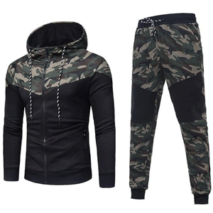 ชุดวอร์มเทรนดี้สุดเท่ สีเทาลายพราง พิมพ์ลาย สำหรับผู้ชาย ผ้าฝ้ายหนานุ่ม ระบายอากาศได้ดี กันลม พร้อมฮู้ดดี้และกางเกงจ็อกเกอร์ - Product Image 3