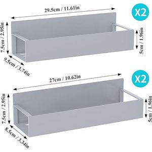 Set di 4 Organizzatori Magnetici Grigi per Spezie, per Frigorifero e Forno, Gestione Efficiente della Cucina - Product Image 5