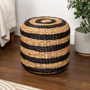 High Quality Water Hyacinth <b>Cushion</b> Wholesale Woven Wicker Ottoman <b>Round</b> <b>Cushion</b> <b>Stool</b> Made in Vietnam by KingCraftViet - Product Image 6