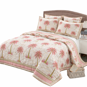 Draps de luxe en coton 300 fils, imprimés pigmentaires, motif floral Jaipur, écologiques, durables, toutes saisons, réversibles, lavables en machine, pour hôtels (vente en gros) - Product Image 5