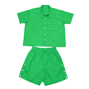 Conjunto de Camiseta y Pantalones Cortos de Verano para Hombre, Talla Grande, con Botones Laterales, Logotipo Gráfico Personalizado, Traje Deportivo Liso - Product Image 4