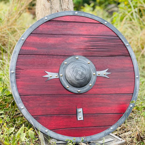 Escudo Redondo de Madera Hecho a Mano con Diseño Simple para Eventos Históricos, Disfraces, Espectáculos Teatrales, Decoración y Colección - Product Image 1