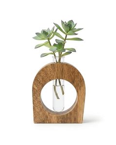 Florero Moderno de Madera con Forma de Anillo, Recipiente de Bambú para Flores, Decoración de Mesa para Hogar, Oficina, Boda - Product Image 3