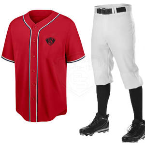 Vente flash - Uniforme de baseball 100% polyester à prix avantageux - Vêtements d'équipe - Service OEM - Dernier design d'uniforme de baseball - Product Image 1