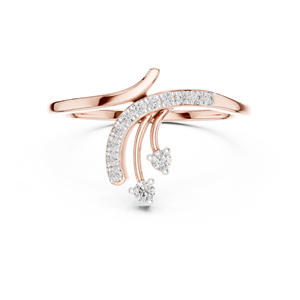 Bague ouverte pour femme en moissanite, taille brillant rond, avec accent de diamant, plaqué or, bijou pour mariage, fête ou cadeau - Product Image 3