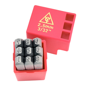 Jeu de tampons numérotés en métal, 2.5mm, 24 pièces - Product Image 1