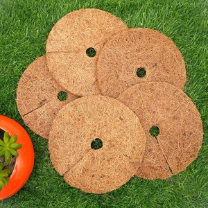 Natural coir plant <b>pot</b> cover disc ring coconut fiber weed preventing mat <b>tree</b> protection mats - Product Image 1