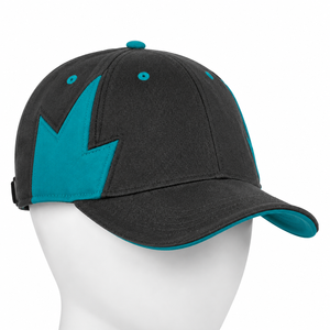 Gorra de Béisbol de 6 Paneles Negra y Verde Azulado con Diseño de Bloques de Color para Adultos, Estilo Deportivo Unisex, Cierre Ajustado - Product Image 6