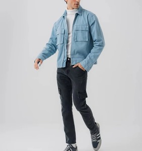 แจ็คเก็ตยีนส์ผู้ชายแบบขายส่งปี 2026 แบบกำหนดเอง กระเป๋าหน้าแบบตั้งเคลือบกันน้ำ อุ่นสำหรับฤดูหนาว ซิป บริการ OEM ปรับแต่งได้ - Product Image 4