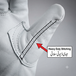 Goat Grain <b>Leather</b> Durable Anti-Slip Adjustable Wristlet Driving Gloves-Elastic <b>Cuff</b> Flexible Heat Resistant 11 oz Industrial - Product Image 5