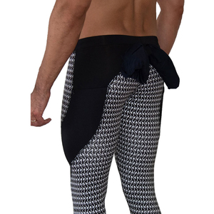 Custom Made Sublimation Printed Panels <b>Men's</b> Clothing Gym Legging Comfortable Skinny Fitted Full Length <b>Compression</b> Base Waist - Product Image 2