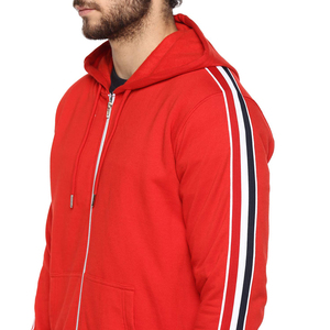 Sudadera con Capucha Extra Grande de Forro Polar Tejido con Cierre Completo para Hombre, con Logotipo Personalizado, Mangas Regulares, Invierno, Ecológica, Servicio OEM, Color en Contraste - Product Image 6