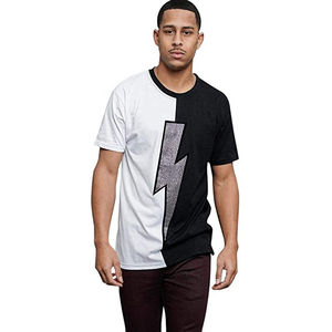 Nouveau design T-shirt décontracté vintage streetwear délavé à l'acide pour homme 100% coton épais avec strass - Product Image 1