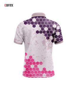 Polo à manches courtes pour homme Corex, imprimé géométrique nid d'abeille, polyester à séchage rapide, vêtements de sport décontractés - Product Image 2