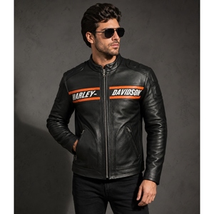 Chaqueta de motociclista de cuero genuino de vaca para hombre, chaqueta de motociclista personalizada para carreras, chaqueta de cuero con cuello alto y cremallera para motociclistas. - Product Image 6