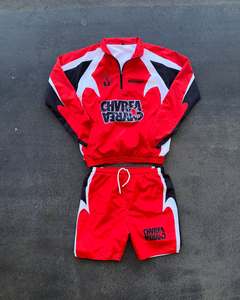 Ensemble de vêtements streetwear sur mesure avec logo du fabricant, veste zippée et short pour homme, 100 % nylon, taille oversize, ensemble 2 pièces, coupe-vent. - Product Image 3