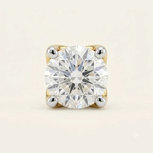 Pendientes de Oro Amarillo de 9K para Hombre con Diamante Cultivado en Laboratorio de Corte Cojín de 0.274CT, Solitario de 4 Puntas, Joyería Personalizada al por Mayor - Product Image 1