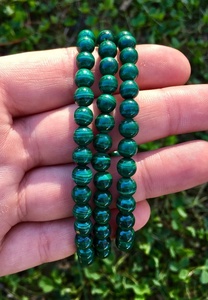 Hot Sale Premium Grade Feng Shui Malachite Crystal Beaded <b>Bracelet</b> Handmade Women's Men's Natural Healing Stone <b>Elastic</b> - Product Image 4