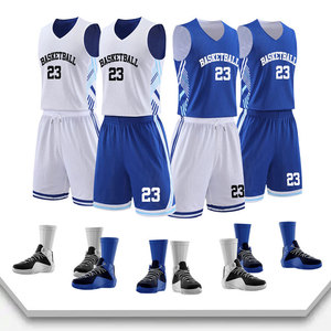 Custom White Teal <b>Red</b> Basketball Jersey Set V-Neck Sleeveless Sublimated Team Name Number 00 For Adults All Seasons - Product Image 2