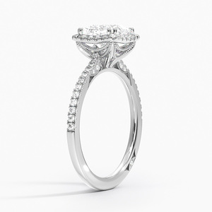 Anillo BOJ 035 con Corte Princesa, Plata 925, Simple, Estilo Tacori, con Diamante de 2ct, Color D, VVS1, Moissanita Certificada por GRA, Precio Bajo - Product Image 2
