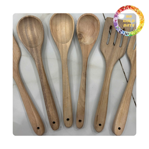 Cuchara de Madera Natural Ecológica, Utensilio de Cocina Hecho a Mano para Cocinar y Servir - Product Image 6