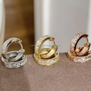 Boucles d'oreilles en or 14kt IGI/GIA Lab Grown Round Diamond Boucles d'oreilles Bijoux en diamant Boucles d'oreilles de mariage Lab Created - Product Image 6