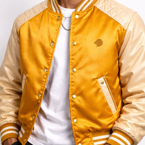 Chaqueta de Invierno Estilo Varsity de Satén, Prenda Exterior Elegante y Ligera para un Look Urbano - Product Image 4