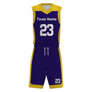 Conjunto de Uniforme de Baloncesto Amarillo Personalizado, Cuello en V, Sin Mangas, Poliéster que Absorbe la Humedad, Unisex para Adultos, Todas las Temporadas, Alta Calidad - Product Image 2