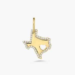 Colgante delicado de oro macizo de 14K y 18K con diamante de laboratorio de corte redondo engastado en pavé, diseño Texas, para uso diario, apilable, con cierre - Product Image 5