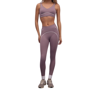 Ensemble de yoga 2 pièces personnalisé pour femmes, soutien-gorge de sport sans couture et leggings pour la course à pied, vêtements de sport actifs - Product Image 1