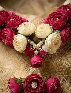 Varmala de Boda Rosa Marfil Real, Guirnalda Floral Artificial Hecha a Mano al por Mayor para la Novia y el Novio en la Ceremonia - Product Image 3