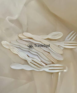 Cuillère de luxe faite à la main avec incrustation de nacre, élégante cuillère de table par Tradebyd - Product Image 4