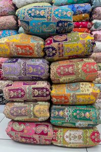 Tissu en crêpe de soie jacquard biologique de qualité supérieure, écologique, lisse, respirant, textile de luxe pour mariage, soirée, vêtements pour filles - Product Image 3