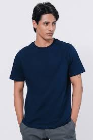 Camiseta Clásica para Hombre, Corte Clásico, Color Sólido, con Código QR, Algodón Grueso, Cuello Redondo Premium, Azul Marino, Estilo Preppy, Casual, Ecológica, Vintage - Product Image 2