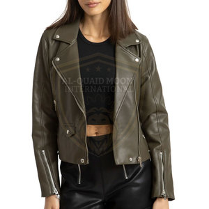 Women's Winter Breathable Waterproof Windproof Leather Jacket Solid Color Casual <b>Zipper</b> - Product Image 2