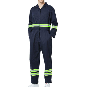 Combinaison de travail réfléchissante bleu marine, uniforme de sécurité industrielle, combinaison de travail à manches longues, combinaison de sécurité personnalisée - Product Image 1