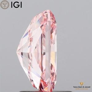 เพชร CVD ขนาด 1.50 กะรัต ได้รับการรับรองจาก IGI สีชมพูสดใส ระดับความสะอาด VVS2 ทรง Radiant สำหรับงานเครื่องประดับ - Product Image 4