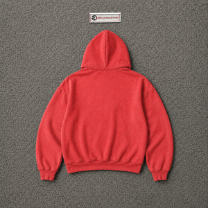 เสื้อฮู้ดพิมพ์ลายกราฟิกสีแดงพร้อมตัวอักษรกราฟฟิตีสีขาวแบบตัวหนา เสื้อสเวตเชิ้ตสตรีทแวร์ทรงโอเวอร์ไซส์ แฟชั่นลำลองสไตล์คนเมืองสำหรับฤดูใบไม้ร่วง - Product Image 6
